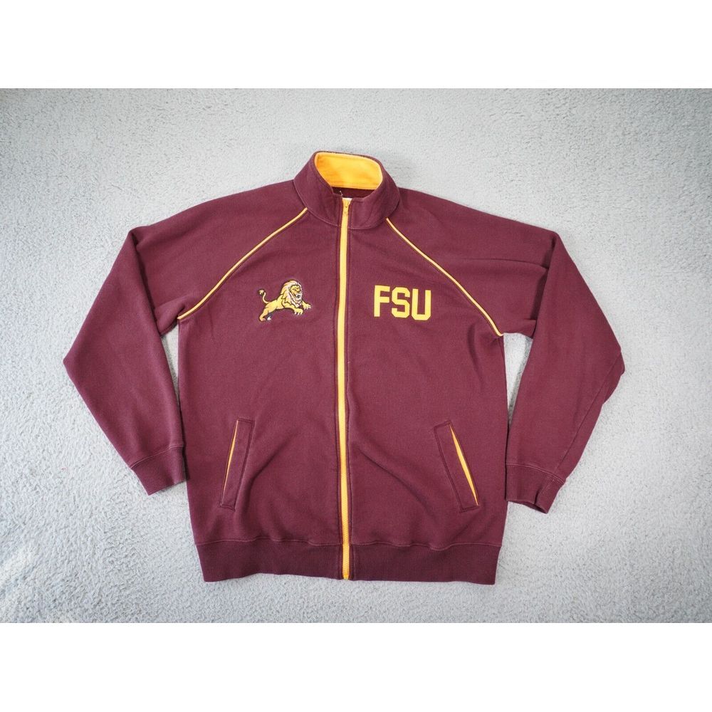Vintage Champion FSU Jacket‎ Mens Large Red Long Sleeve Mock Neck Full Zip Logo